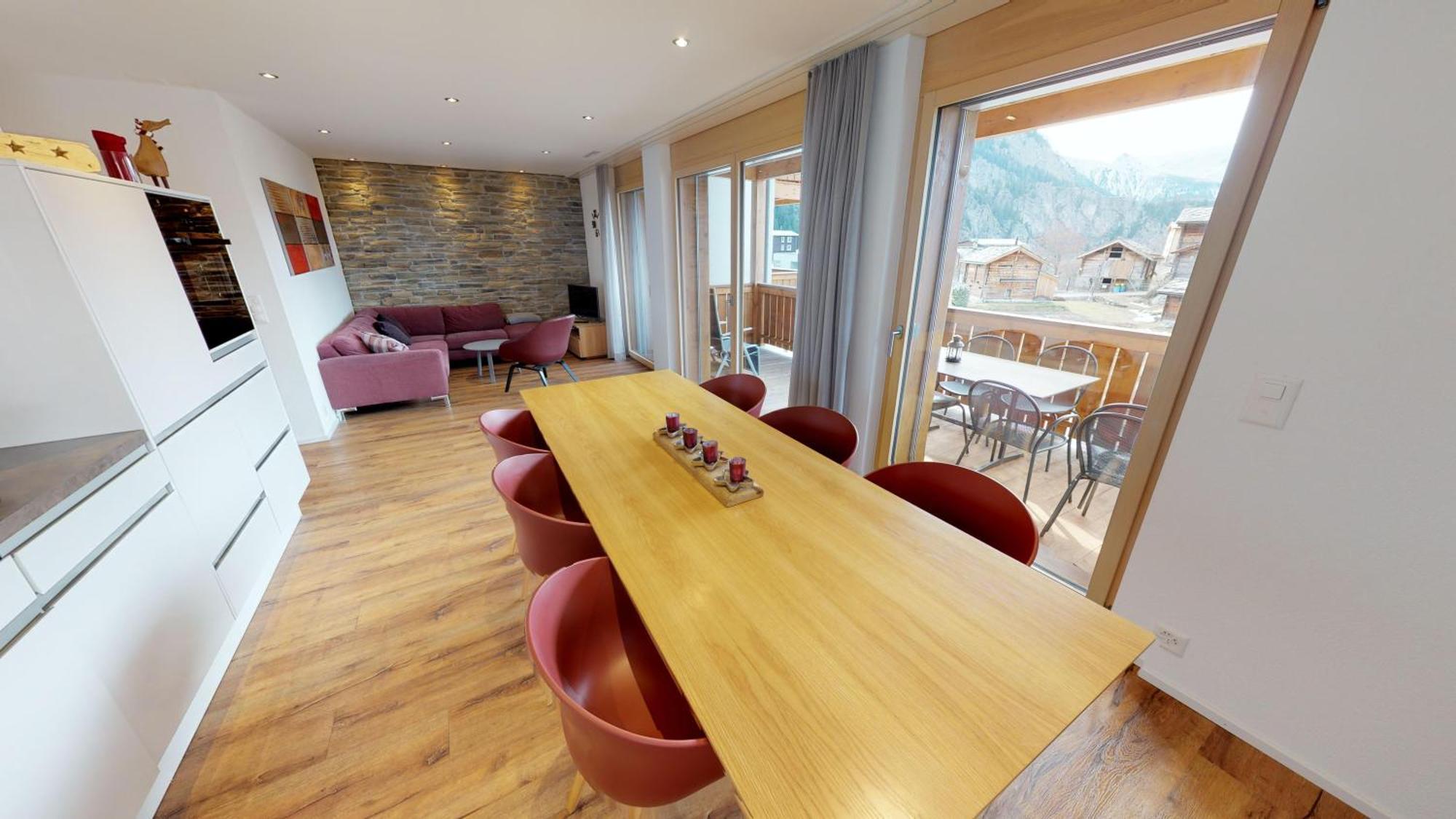 Panorama Daire Blatten bei Naters Oda fotoğraf